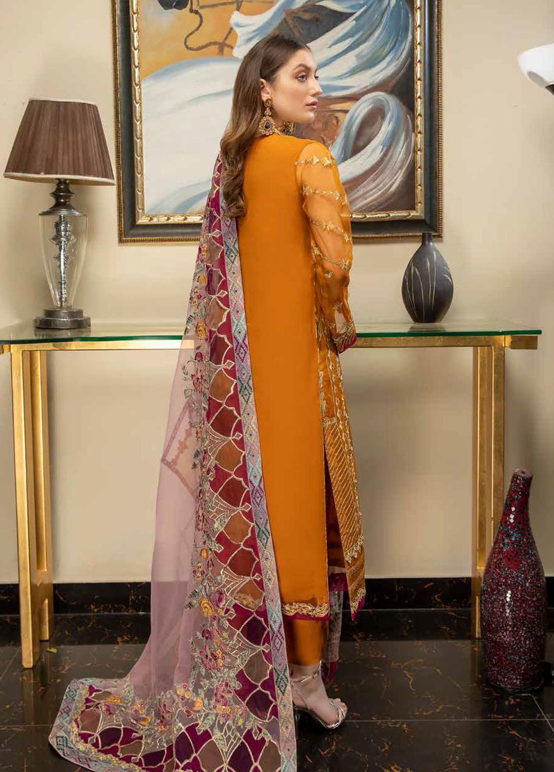 Diamond Dust by Charizma Embroidered Organza Suits Unstitched 3 Piece CRZ21DF DD-05 - Formals Collection