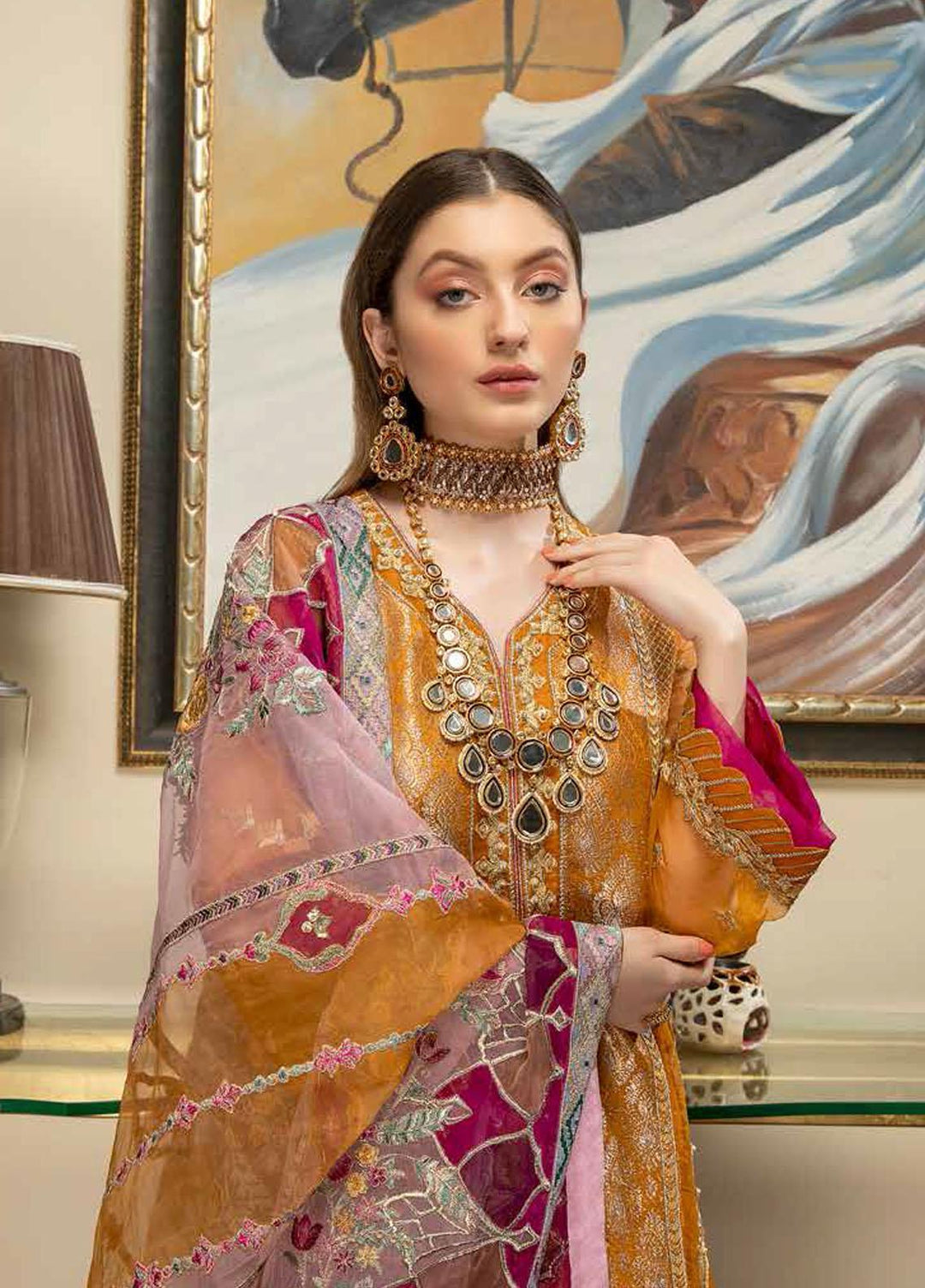Diamond Dust by Charizma Embroidered Organza Suits Unstitched 3 Piece CRZ21DF DD-05 - Formals Collection