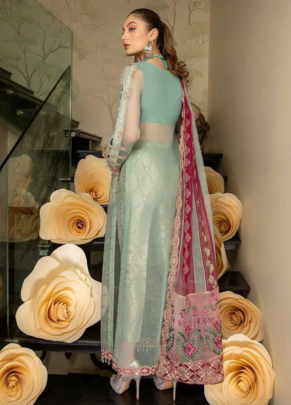 Diamond Dust by Charizma Embroidered Organza Suits Unstitched 3 Piece CRZ21DF DD-07 - Formals Collection