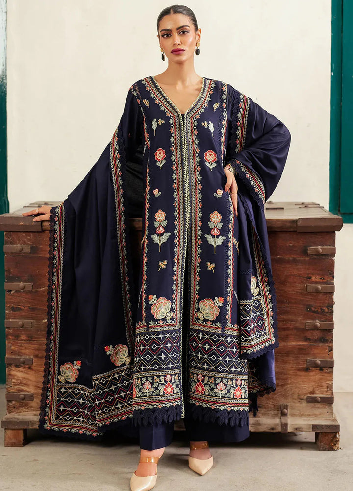 Diara By Bin Ilyas Embroidered Kotrai Suit Unstitched 3 Piece BI24DW 52-A - Winter Collection