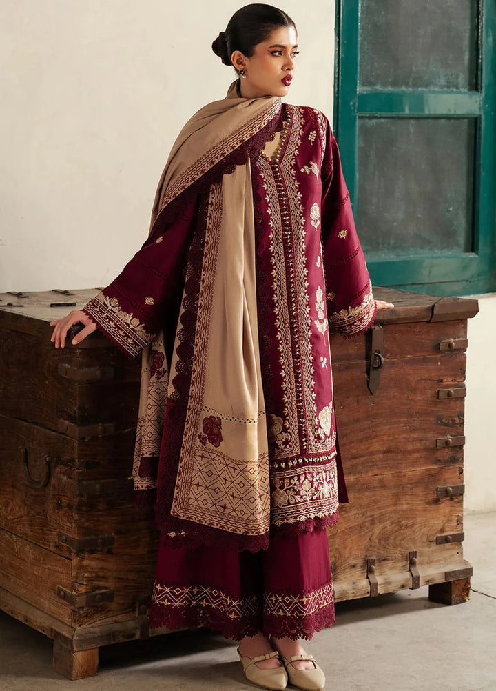 Diara By Bin Ilyas Embroidered Kotrai Suit Unstitched 3 Piece BI24DW 52-B - Winter Collection