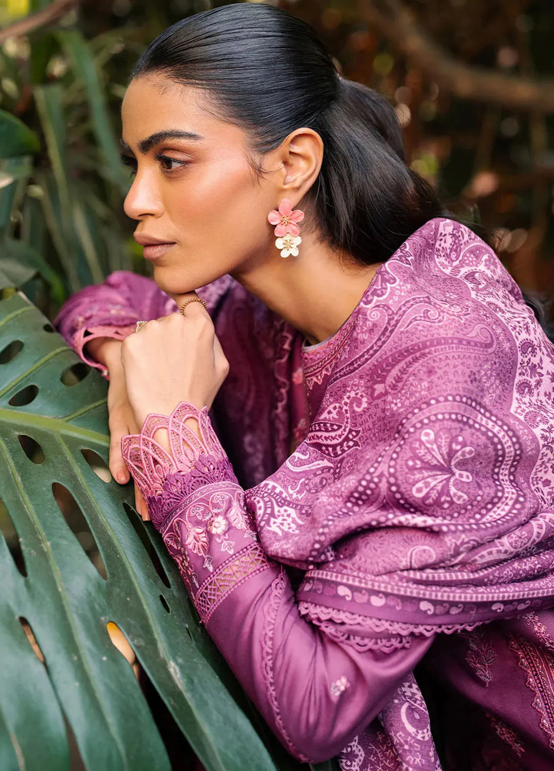 Diara By Bin Ilyas Embroidered Kotrai Suit Unstitched 3 Piece BI24DW 53-B - Winter Collection