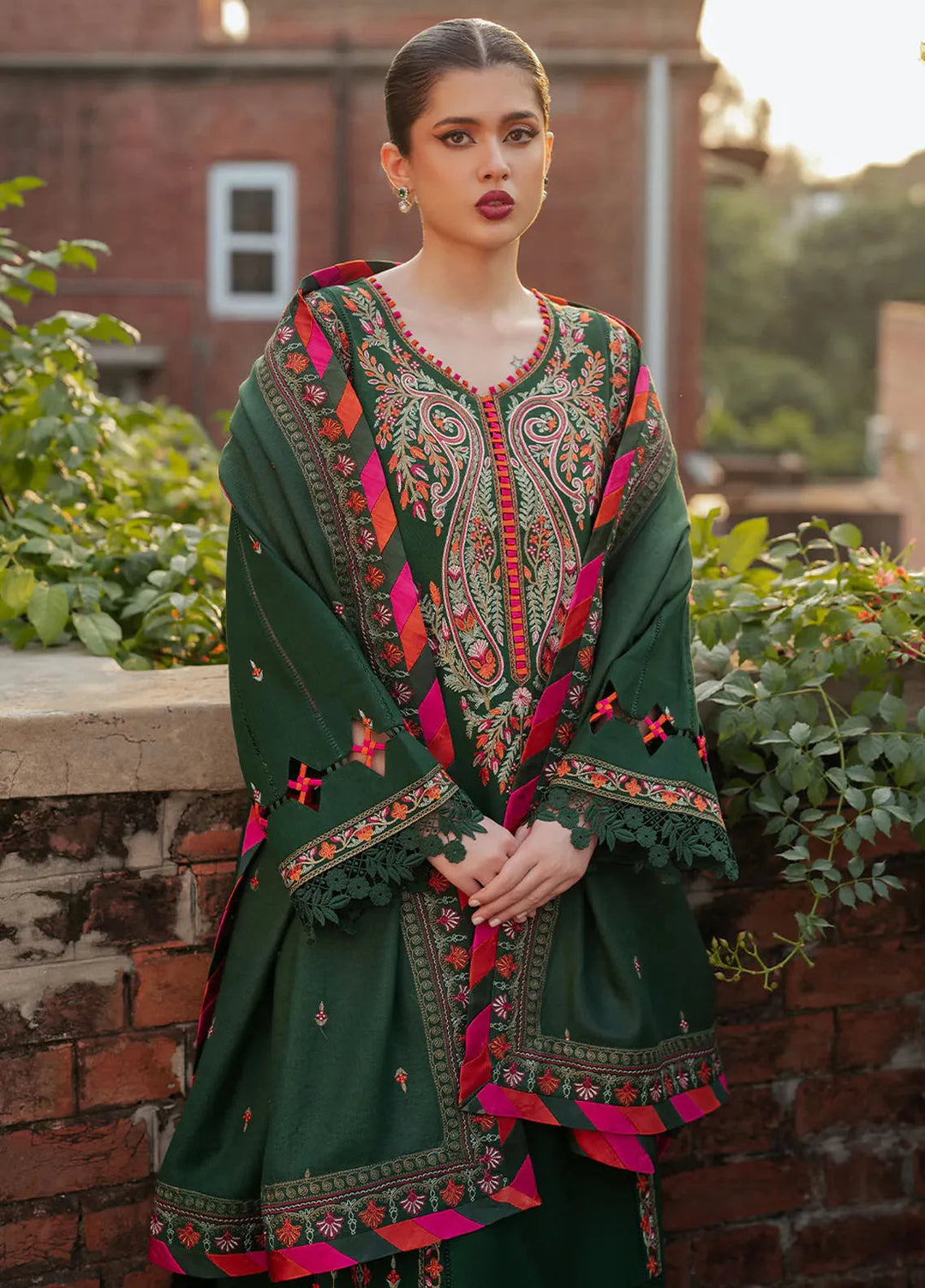 Diara By Bin Ilyas Embroidered Kotrai Suit Unstitched 3 Piece BI24DW 54-B - Winter Collection