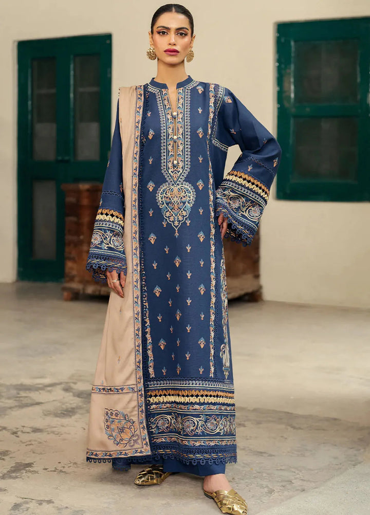 Diara By Bin Ilyas Embroidered Kotrai Suit Unstitched 3 Piece BI24DW 55-A - Winter Collection