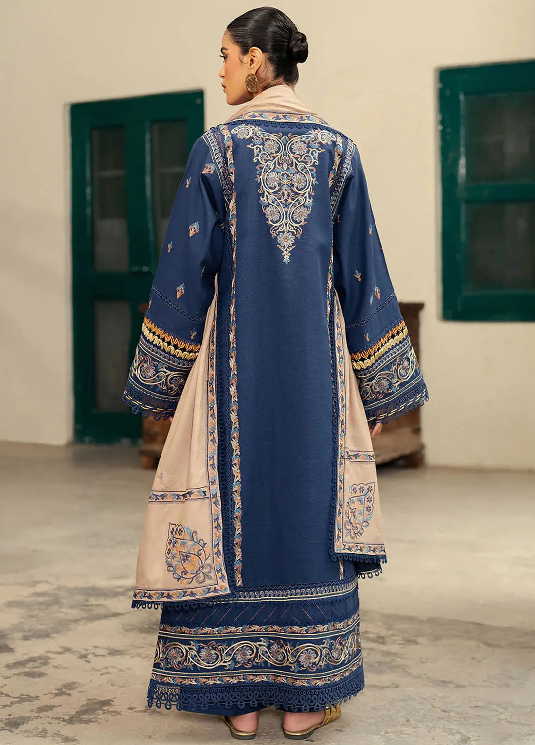 Diara By Bin Ilyas Embroidered Kotrai Suit Unstitched 3 Piece BI24DW 55-A - Winter Collection