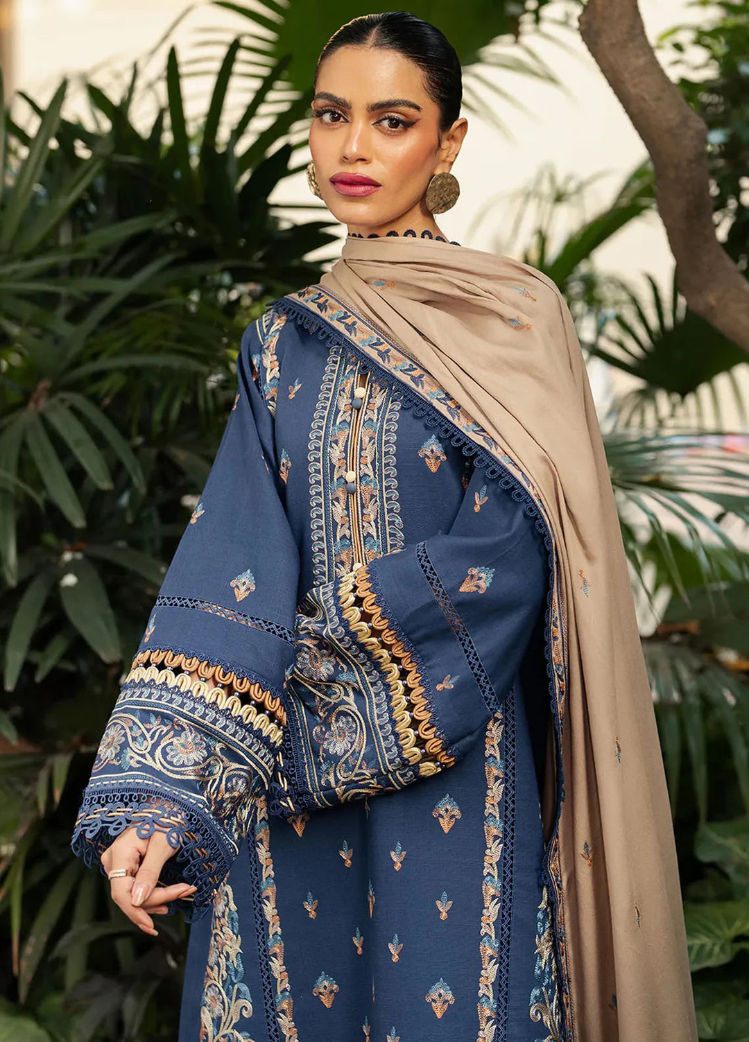 Diara By Bin Ilyas Embroidered Kotrai Suit Unstitched 3 Piece BI24DW 55-A - Winter Collection