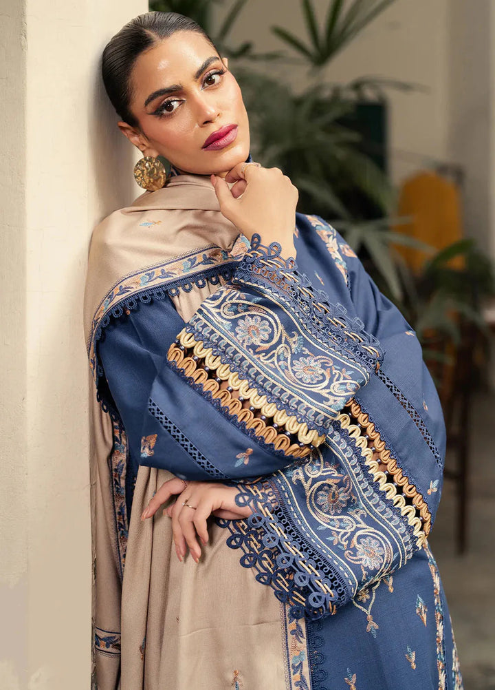 Diara By Bin Ilyas Embroidered Kotrai Suit Unstitched 3 Piece BI24DW 55-A - Winter Collection