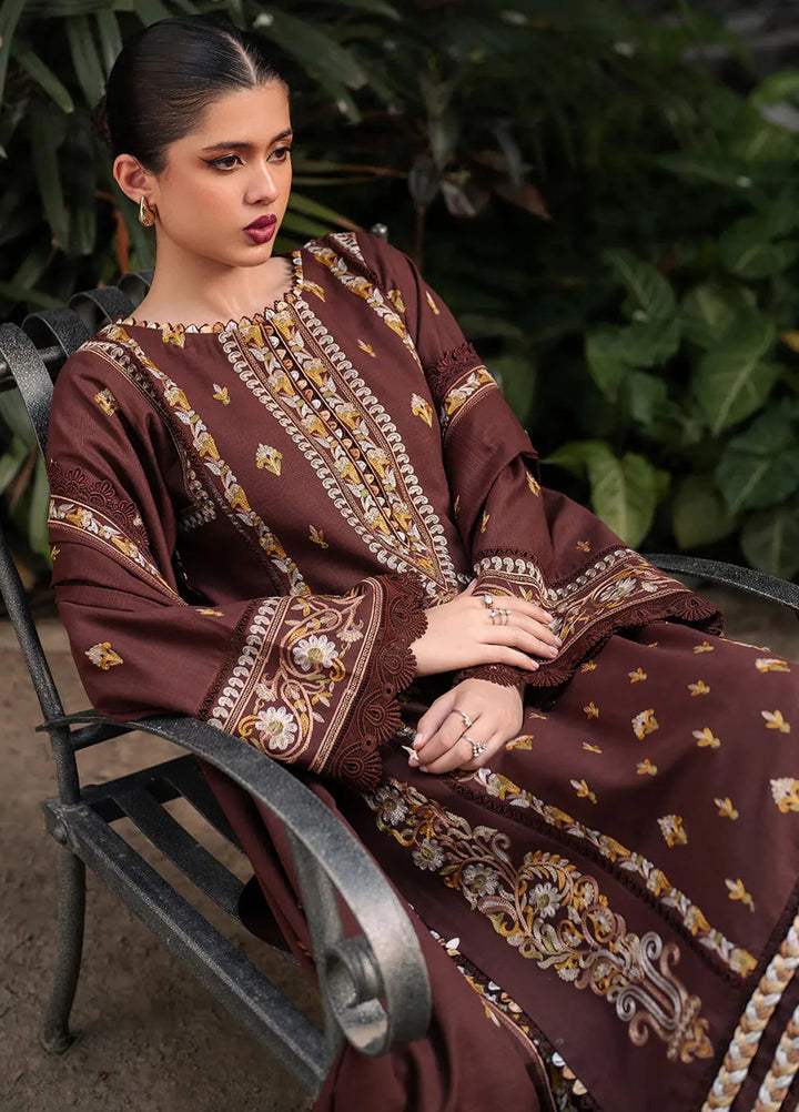 Diara By Bin Ilyas Embroidered Kotrai Suit Unstitched 3 Piece BI24DW 55-B - Winter Collection