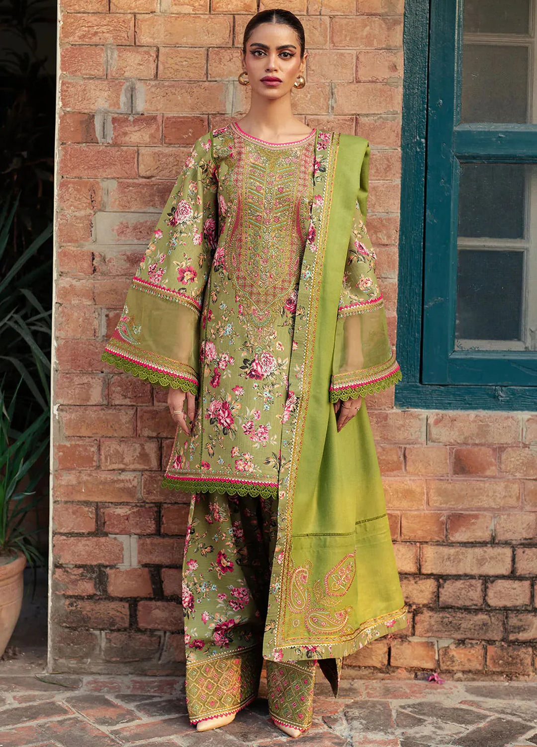 Diara By Bin Ilyas Embroidered Kotrai Suit Unstitched 3 Piece BI24DW 56-B - Winter Collection