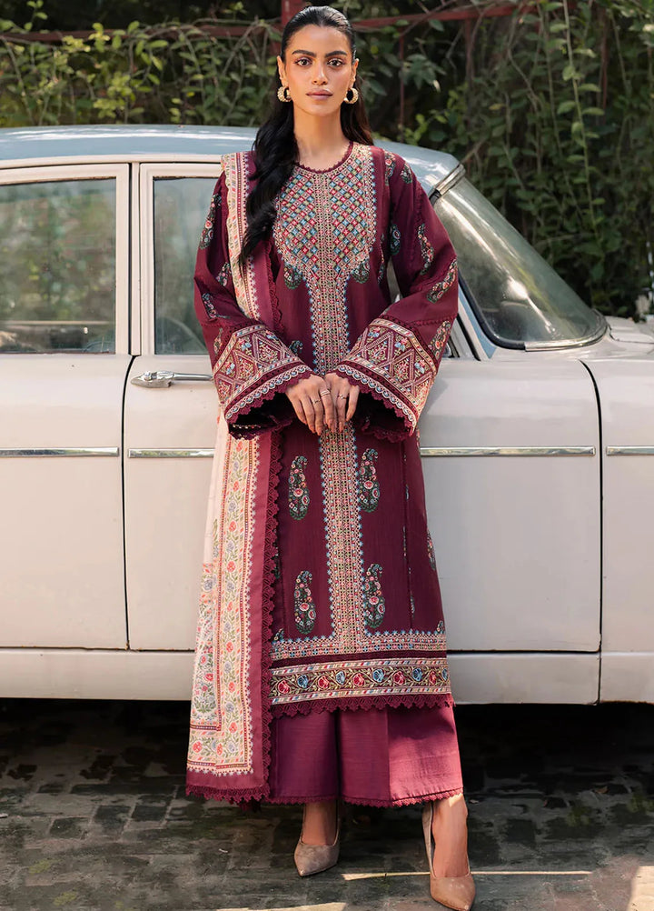Diara By Bin Ilyas Embroidered Kotrai Suit Unstitched 3 Piece BI24DW 57-A - Winter Collection