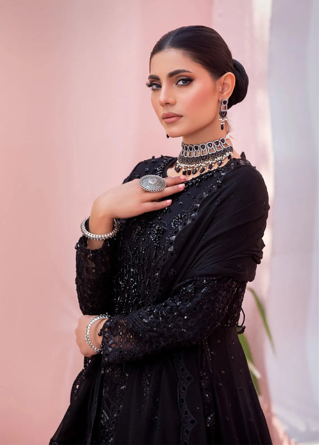 Diara Couture Pret Embroidered Chiffon 3 Piece Suit Elaisa Sf-02