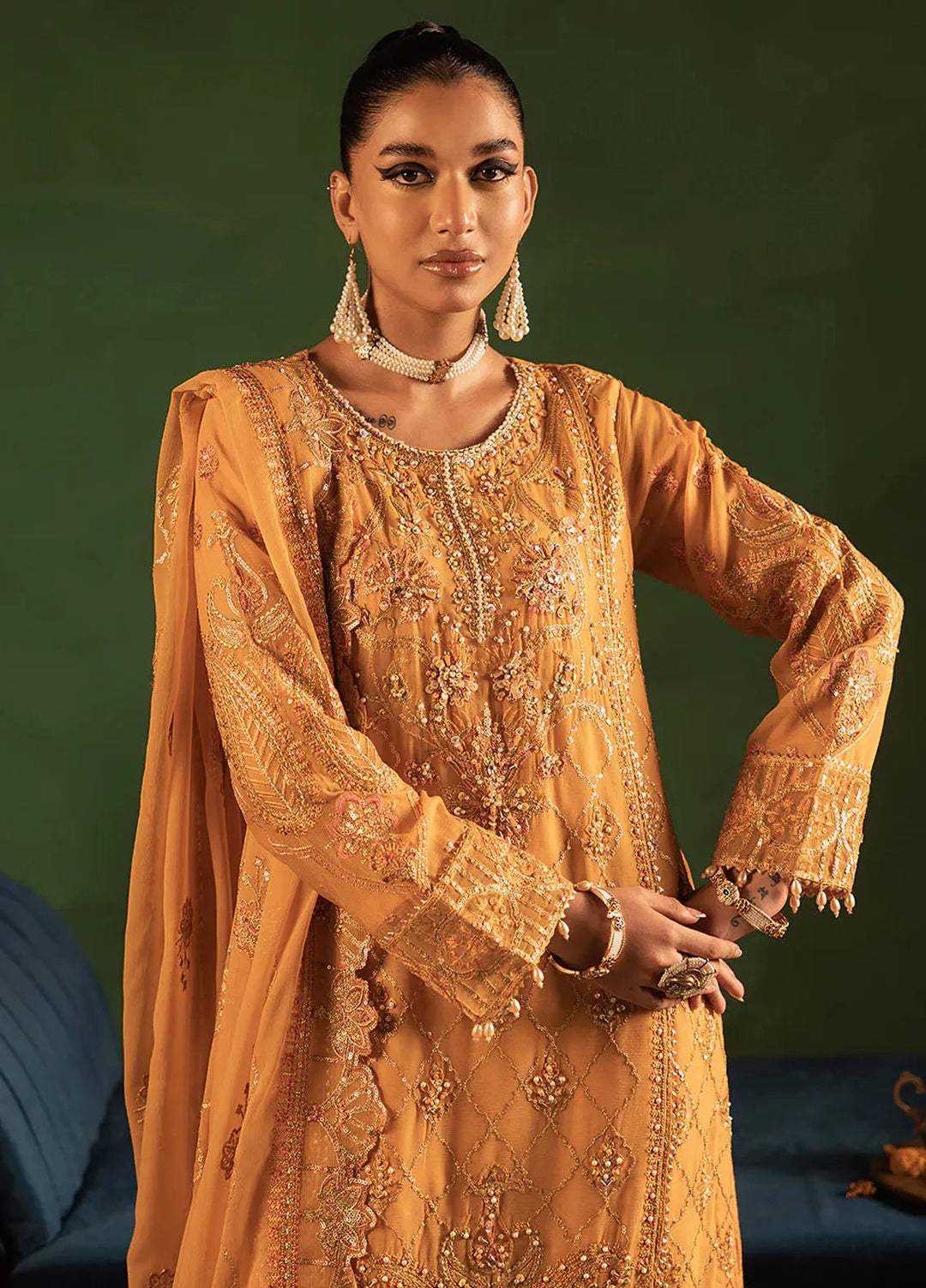 Diara Couture Pret Embroidered Chiffon 3 Piece Suit Haya-SF-15