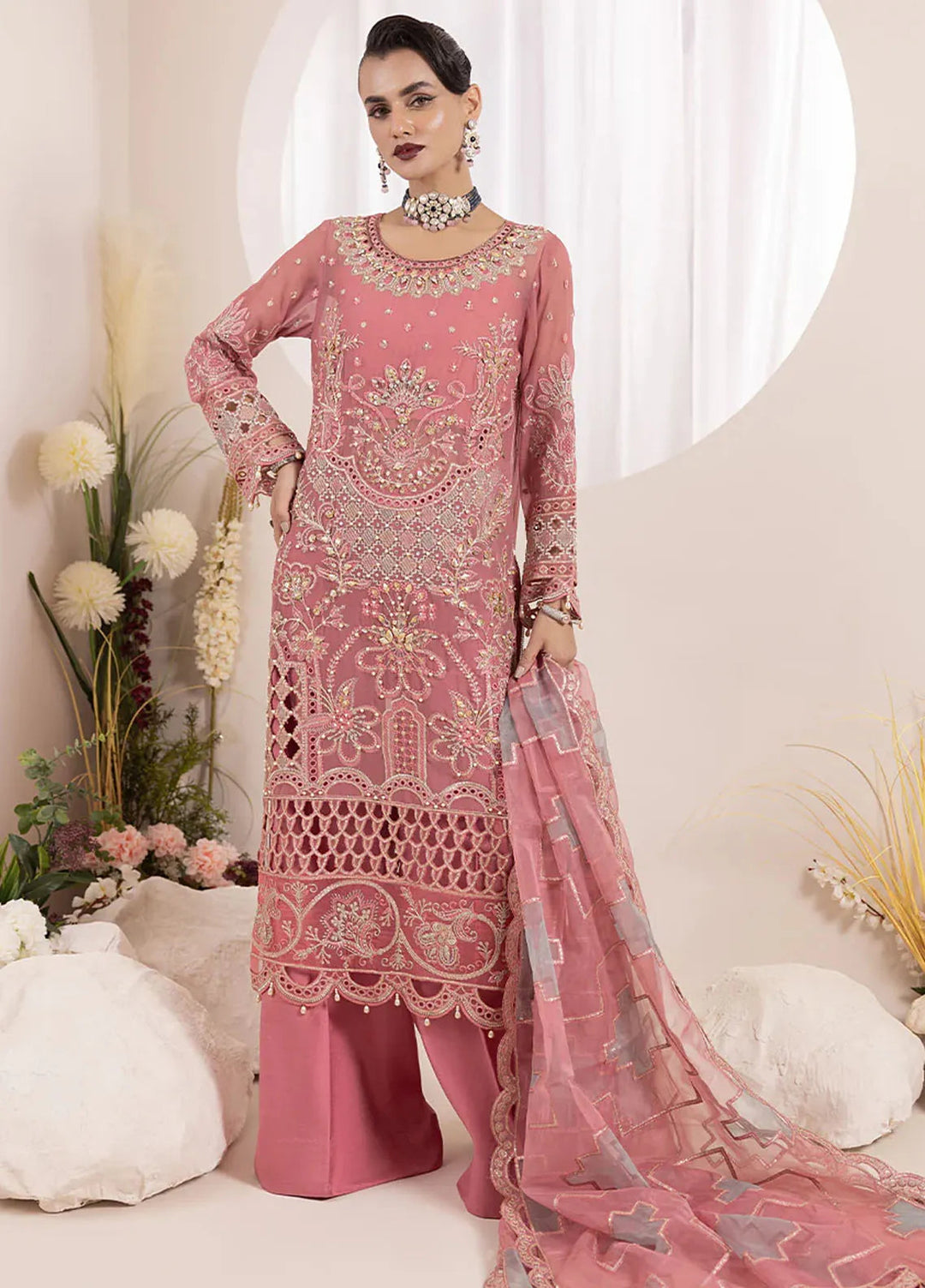 Diara Couture Pret Embroidered Chiffon 3 Piece Suit Saleha-SF-09