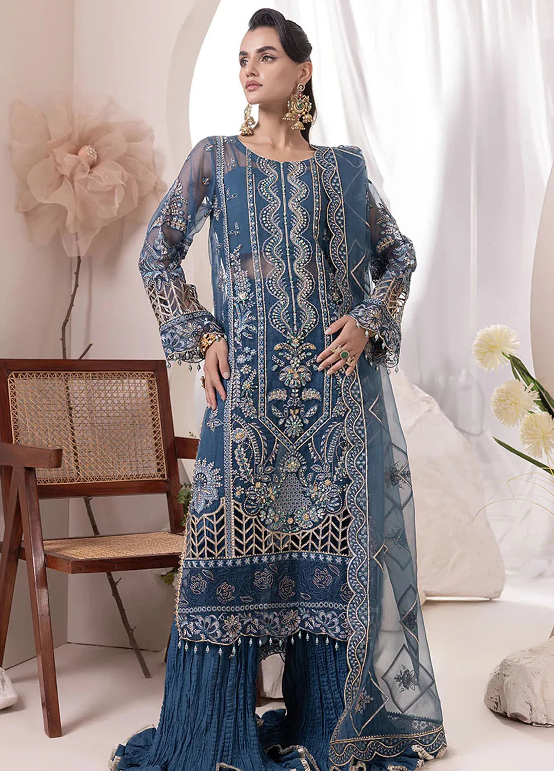 Diara Couture Pret Embroidered Chiffon 3 Piece Suit Yesra-US-647