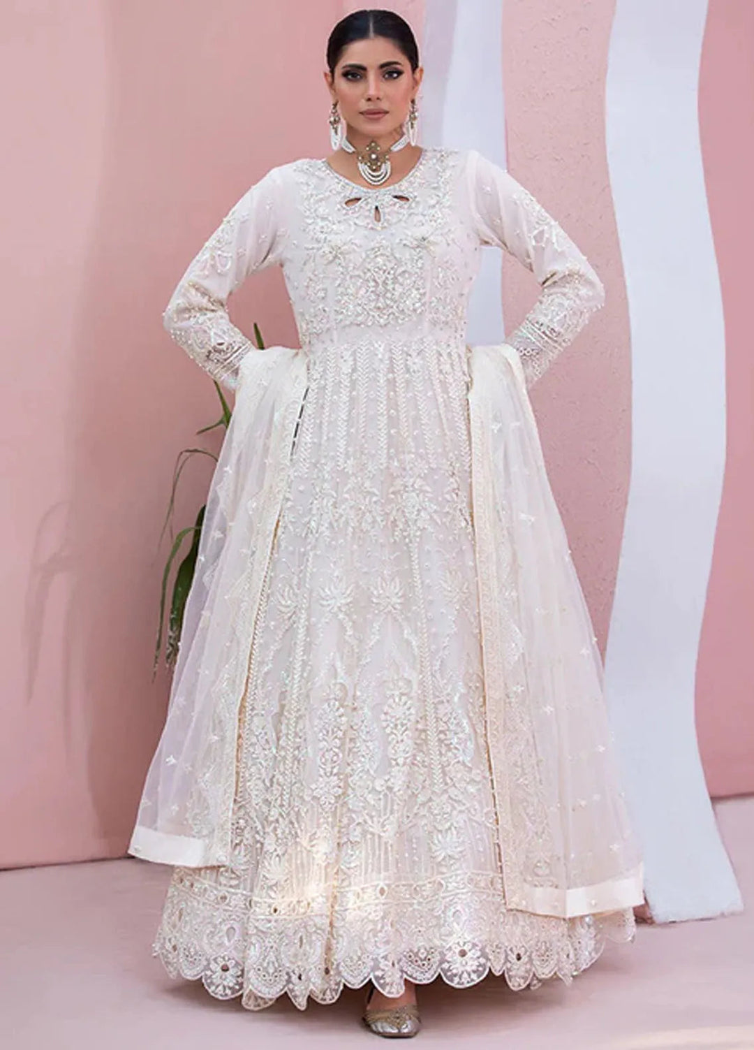 Diara Couture Pret Embroidered Net 3 Piece Suit DF-25 Hoorab