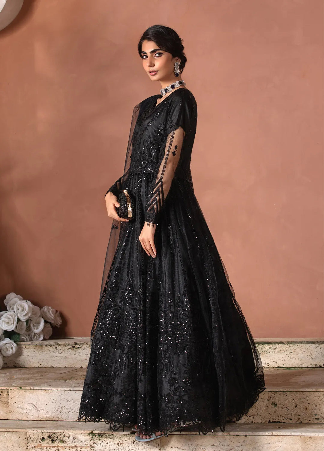 Diara Couture Pret Embroidered Net 3 Piece Suit Koyel - Us-440