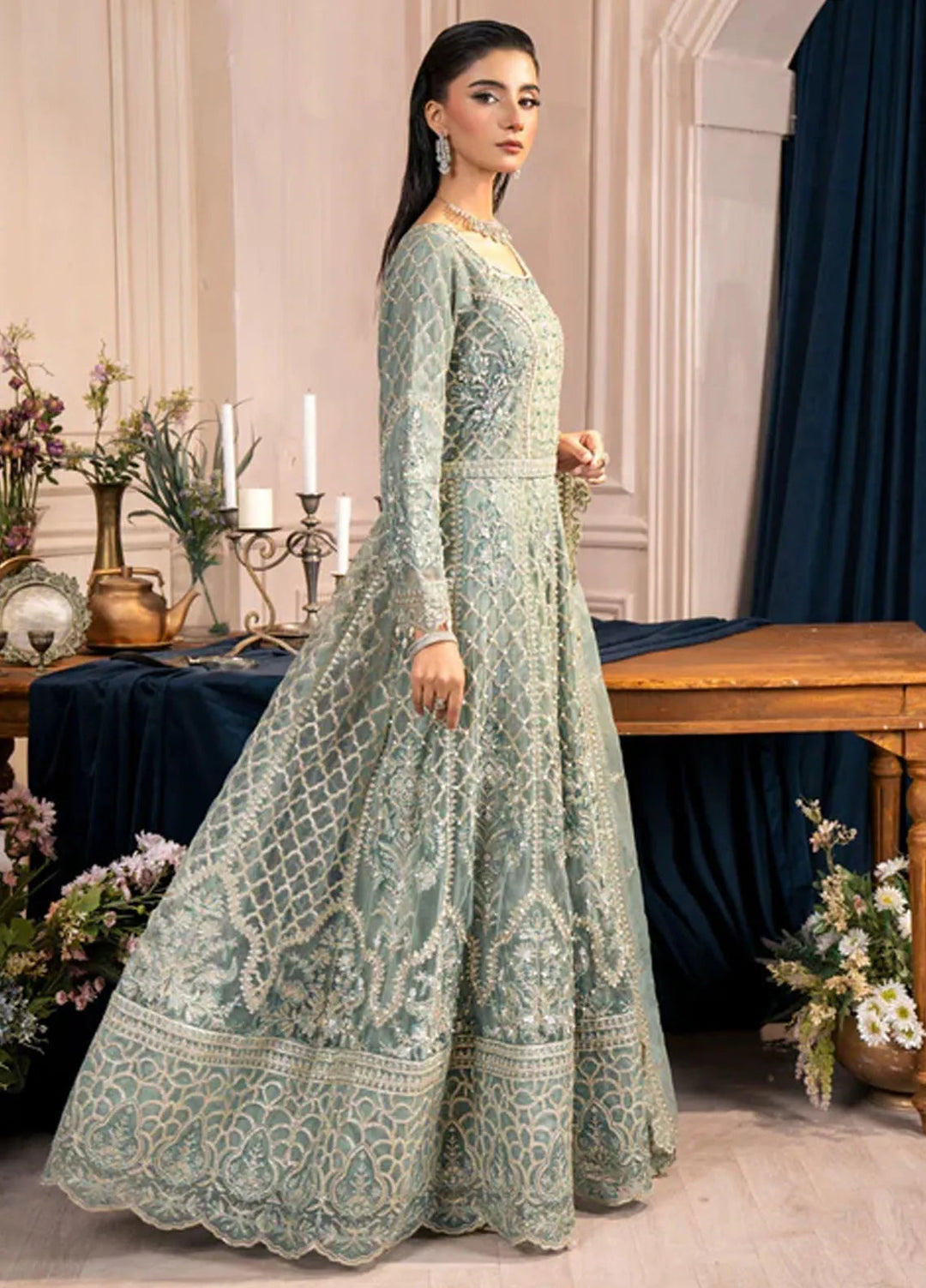 Diara Couture Pret Embroidered Net 3 Piece Suit PNMT-01-06 Ilene Paradise