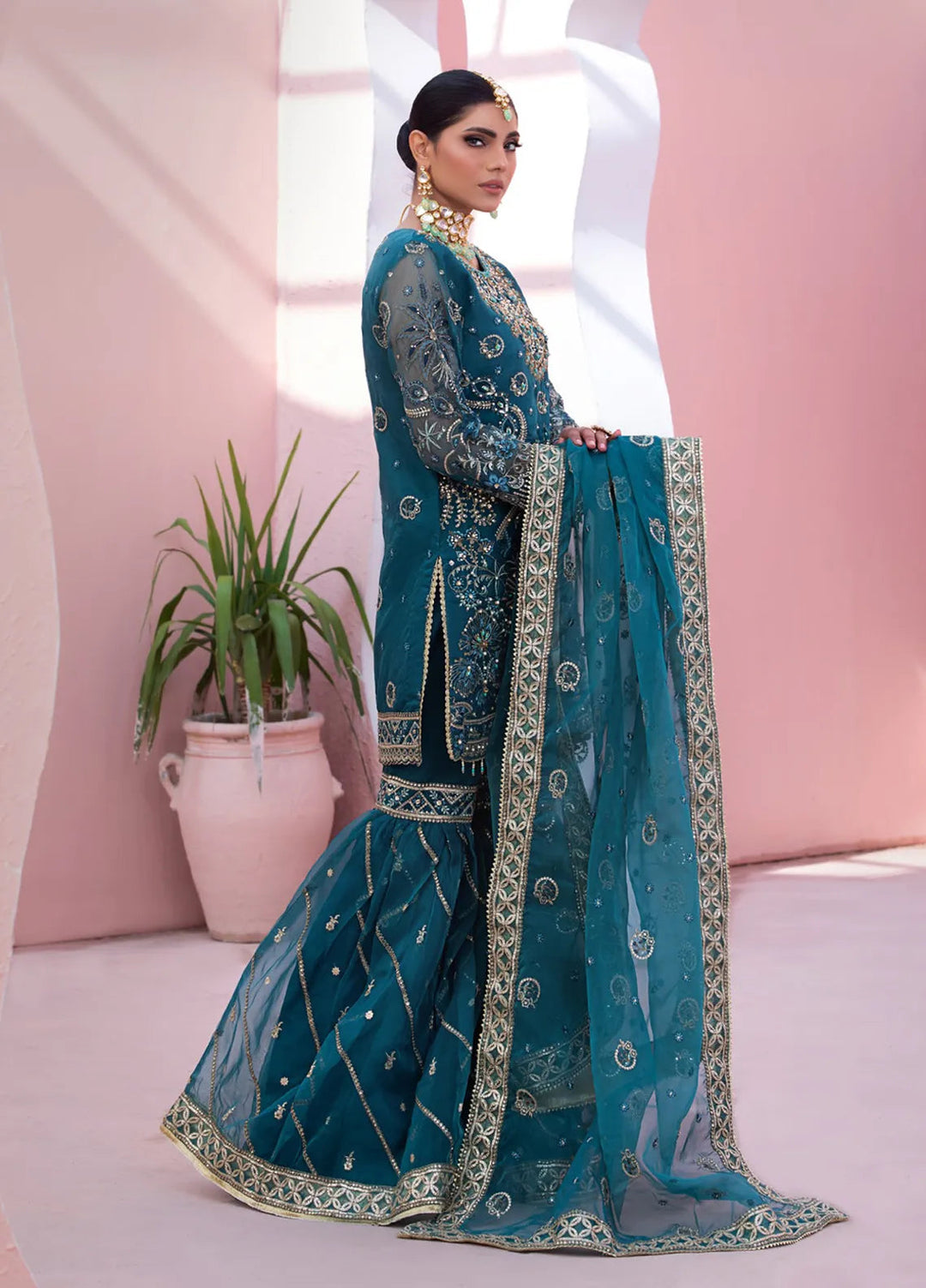 Diara Couture Pret Embroidered Organza 3 Piece Suit Aila Ua-02