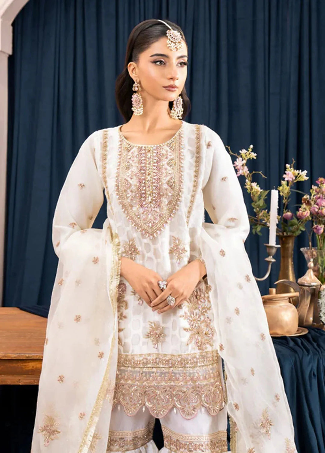 Diara Couture Pret Embroidered Organza 3 Piece Suit US-493 Shahnoor