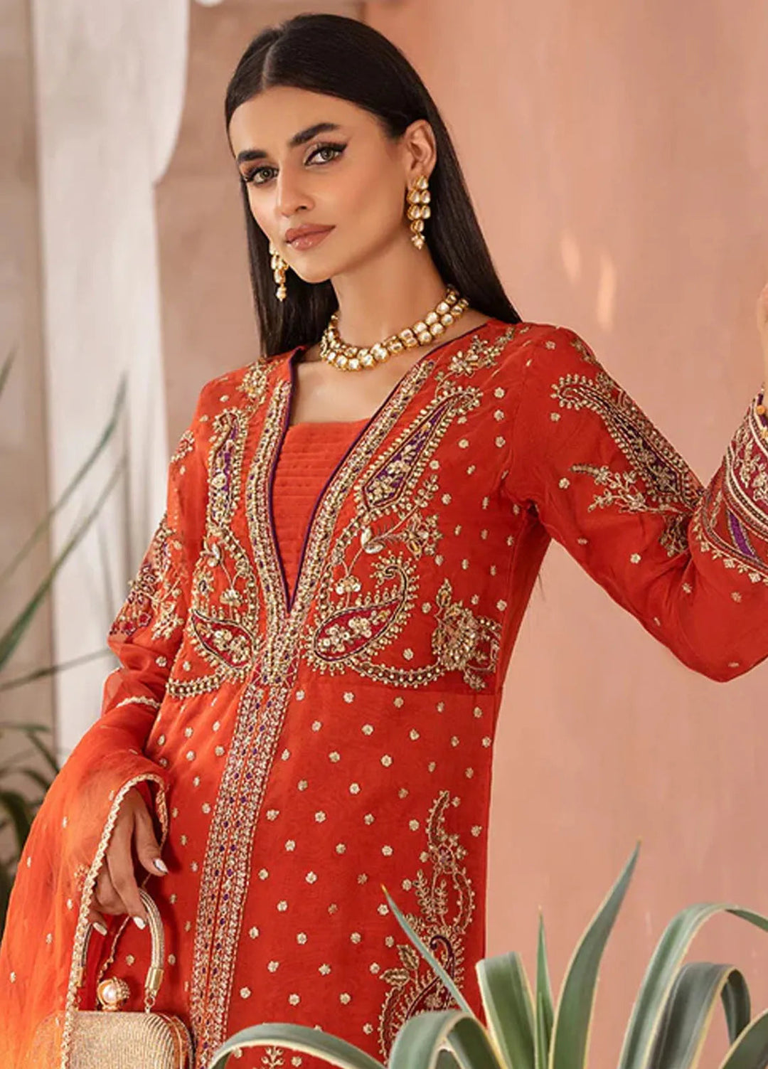 Diara Couture Pret Embroidered Organza 3 Piece Suit US-582 Zuri