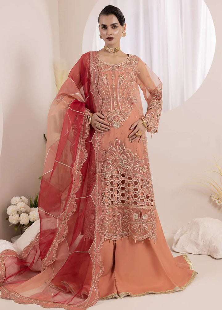 Diara Couture Pret Embroidered Organza 3 Piece Suit US-645 Nosheen
