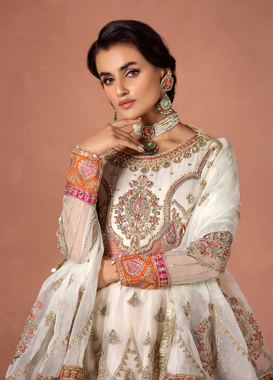 Diara Couture Pret Embroidered Organza 3 Piece Suit Zimal - Df-09