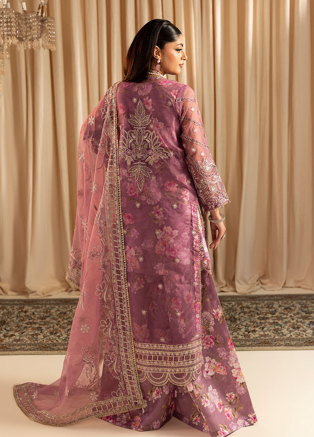 Diara Couture Pret Embroidered Organza 4 Pieces Kesari