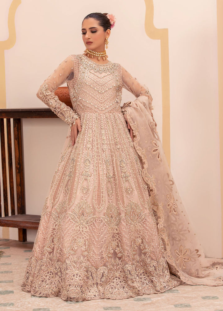 Diara Couture Pret Embroidered Sharara Chiffon 3 Piece Suit DF-35 Light Pink