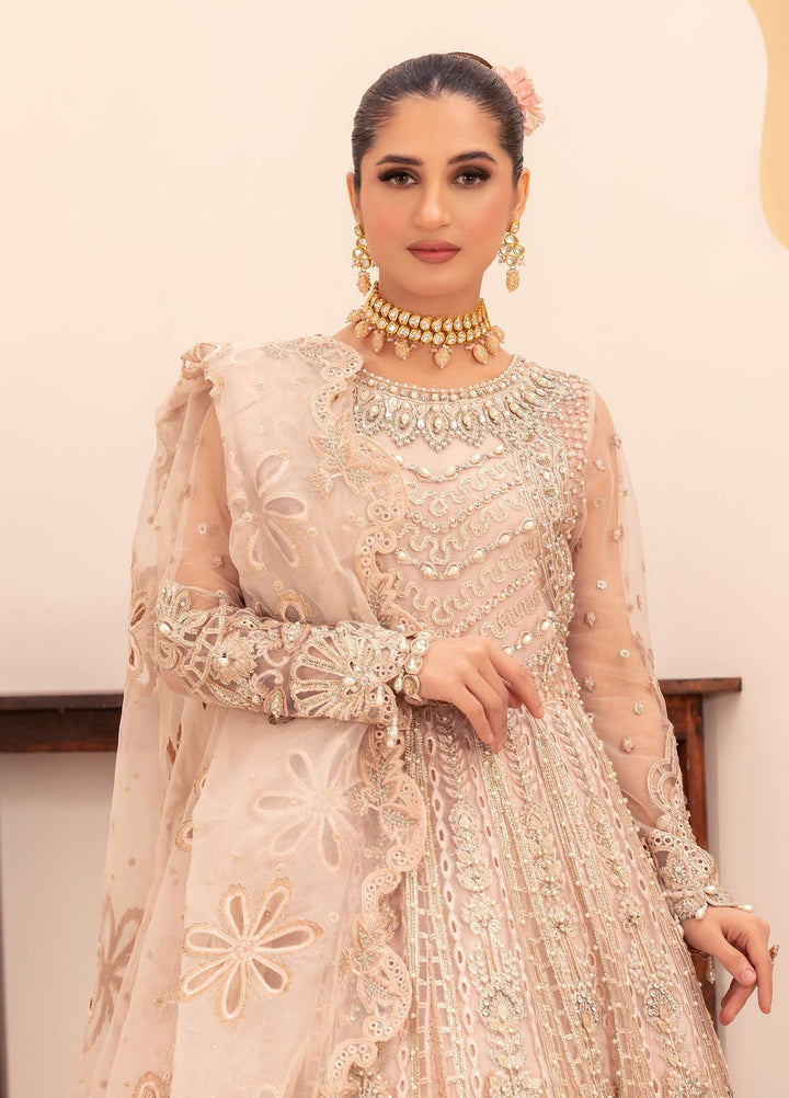 Diara Couture Pret Embroidered Sharara Chiffon 3 Piece Suit DF-35 Light Pink