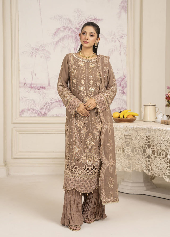 Diara Couture Pret Embroidered Sharara Chiffon 3 Piece Suit SF-14 Mouse
