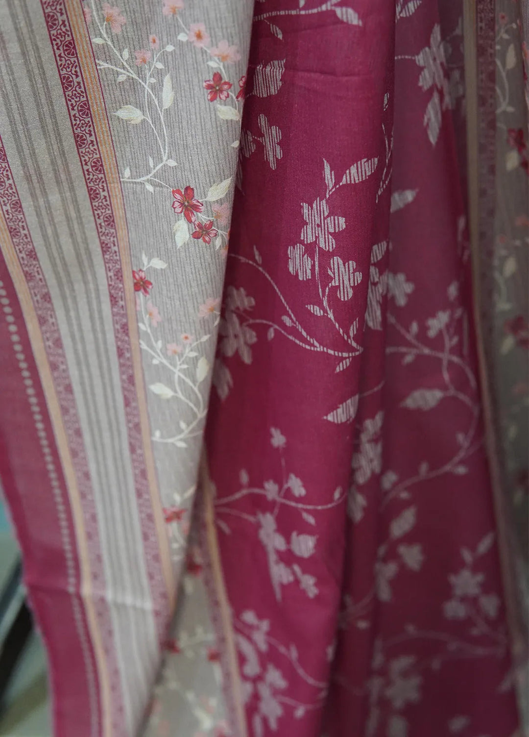 Digital Print By Bin Saeed Printed Lawn Suit Unstitched 3 Piece BN24F Brown - Summer Collection