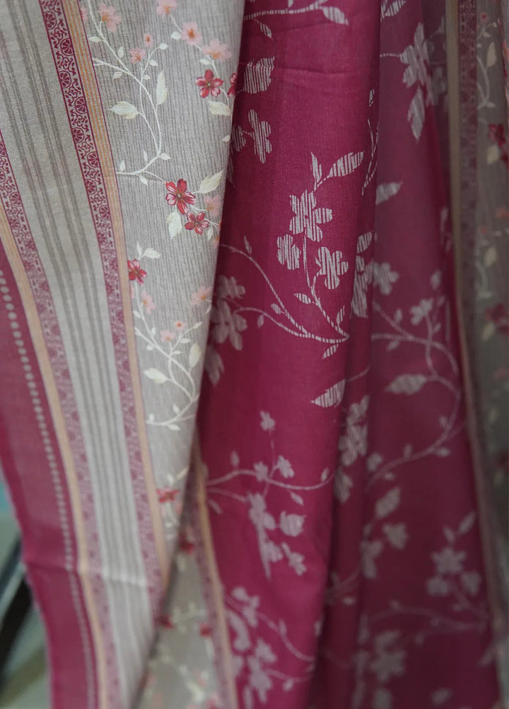 Digital Print By Bin Saeed Printed Lawn Suit Unstitched 3 Piece BN24F Brown - Summer Collection