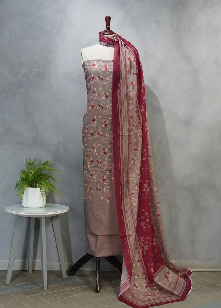 Digital Print By Bin Saeed Printed Lawn Suit Unstitched 3 Piece BN24F Brown - Summer Collection