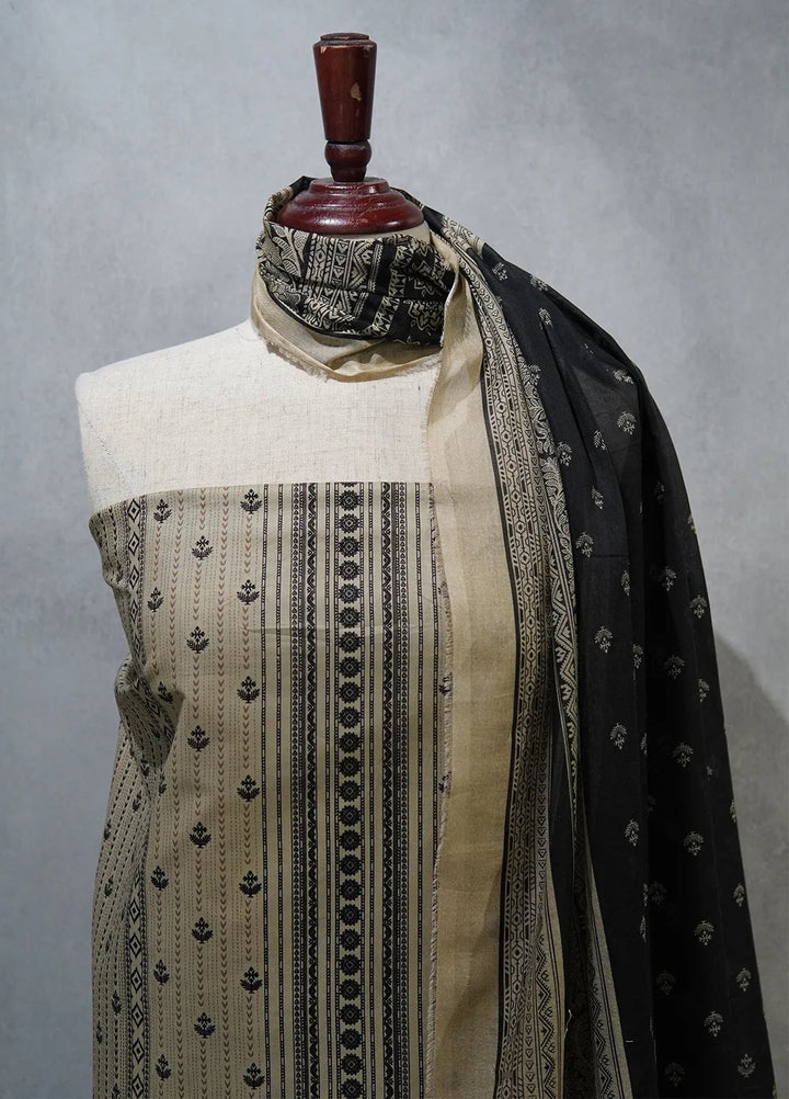 Digital Print By Bin Saeed Printed Lawn Suit Unstitched 3 Piece BN24F Gray - Summer Collection