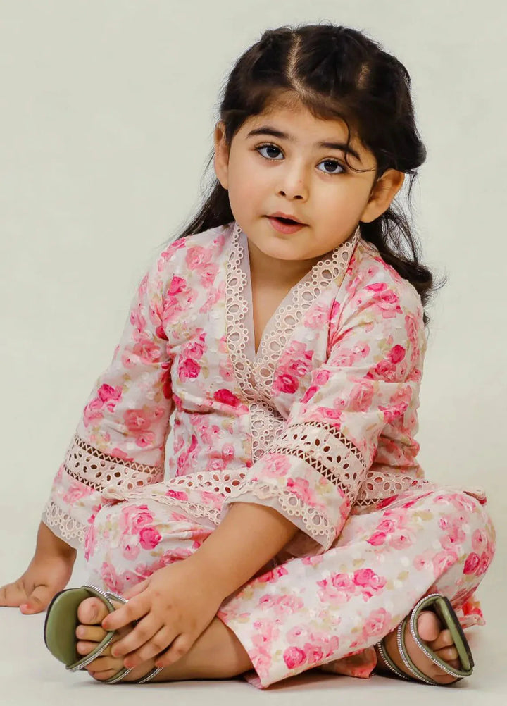 Dilara By Grandeur Pret Embroidered Silk 3 Piece Suit Blus Blossom Kid