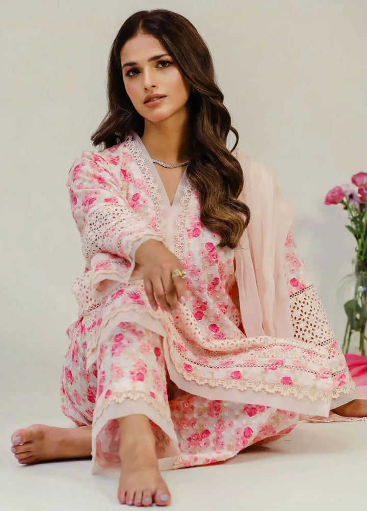 Dilara By Grandeur Pret Printed Lawn Kurti Blush Blossom