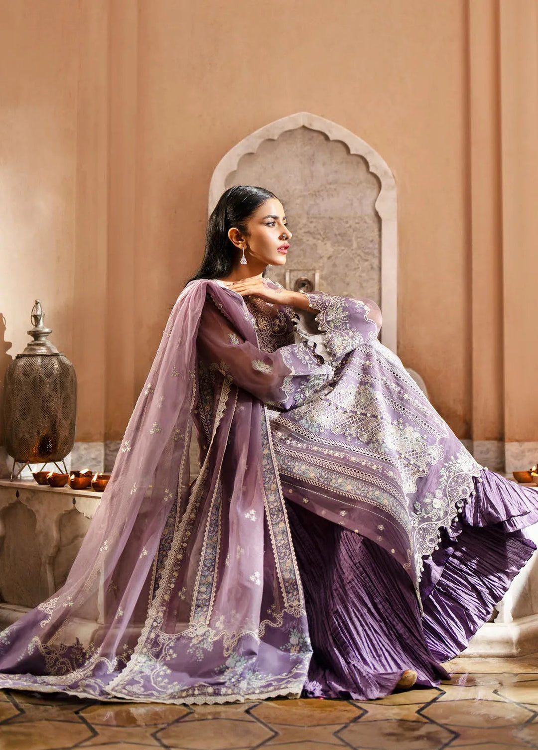 Dilbaro By Bin Ilyas Embroidered Lawn Suits Unstitched 3 Piece BI24D 406A - Festive Collection