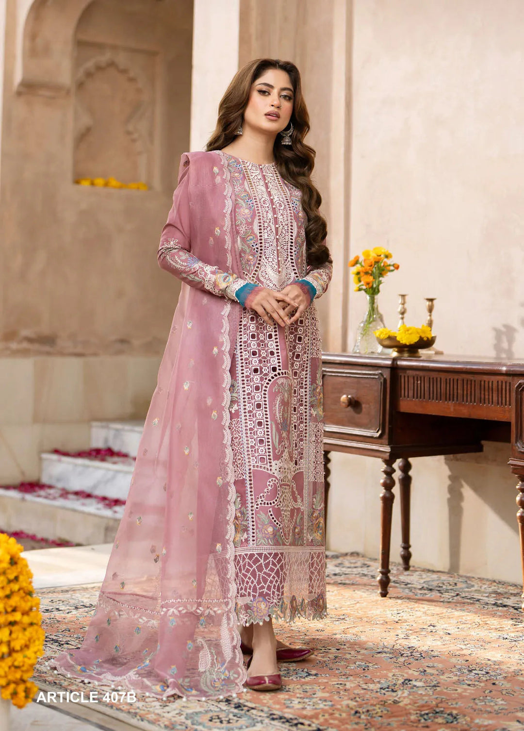 Dilbaro By Bin Ilyas Embroidered Lawn Suits Unstitched 3 Piece BI24D 407B - Festive Collection