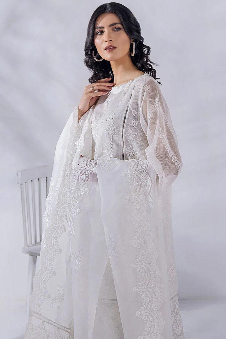 Malook By Shazia Ovais Pret Embroidered Khaadi Net 4 Piece Suit MLK23D Ada