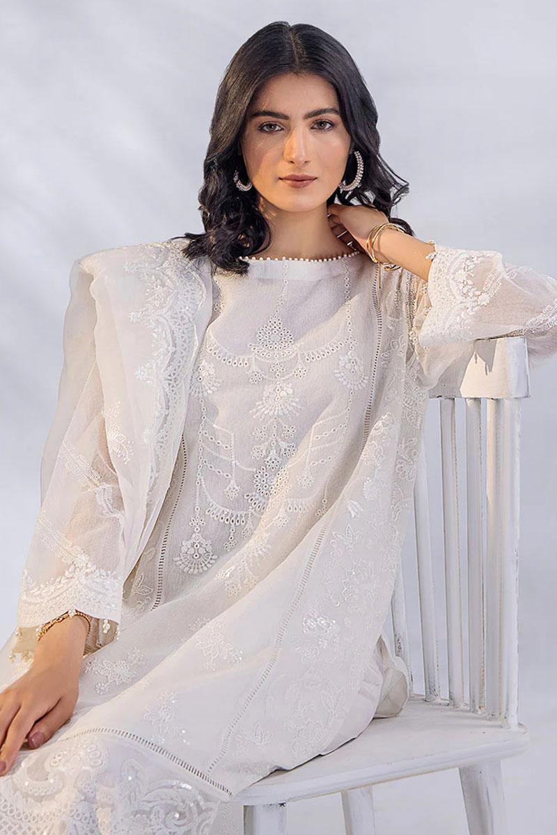 Malook By Shazia Ovais Pret Embroidered Khaadi Net 4 Piece Suit MLK23D Ada
