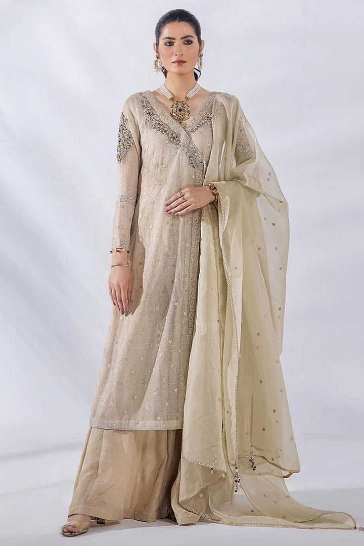 Malook By Shazia Ovais Pret Embroidered Net 4 Piece Suit MLK23D Anna