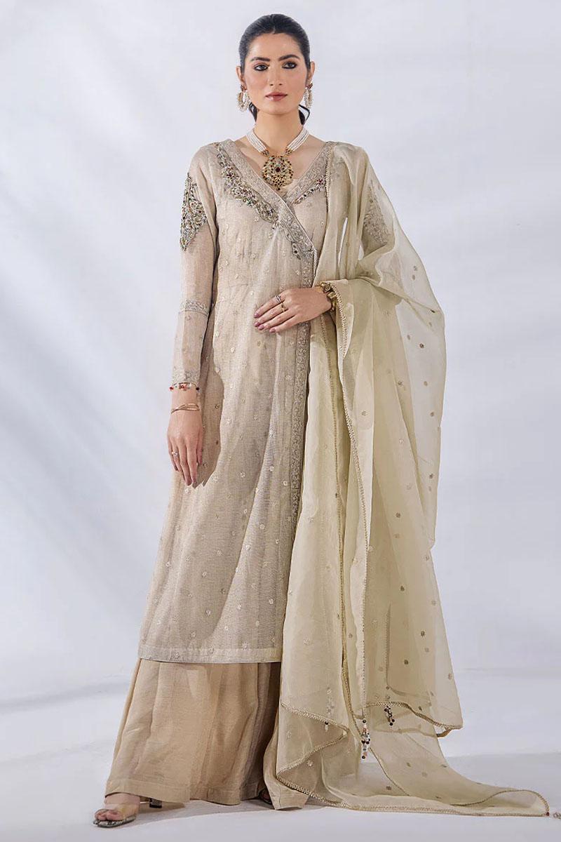 Malook By Shazia Ovais Pret Embroidered Net 4 Piece Suit MLK23D Anna