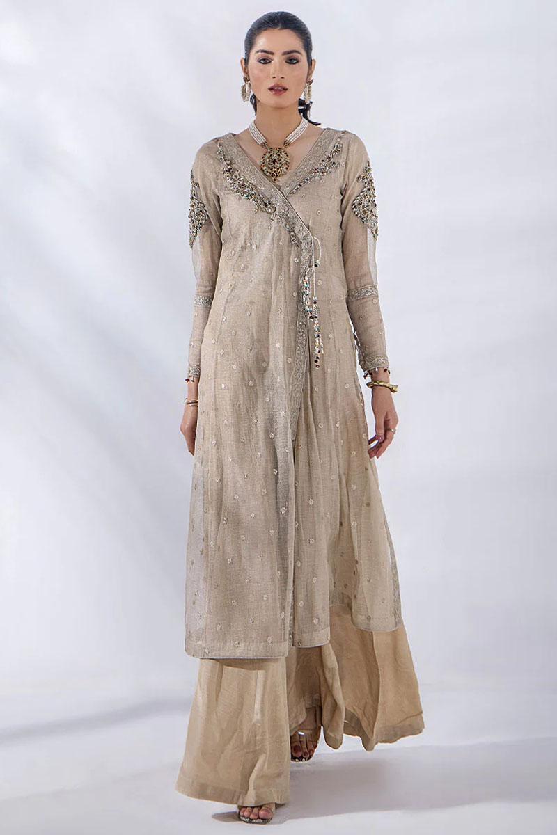 Malook By Shazia Ovais Pret Embroidered Net 4 Piece Suit MLK23D Anna