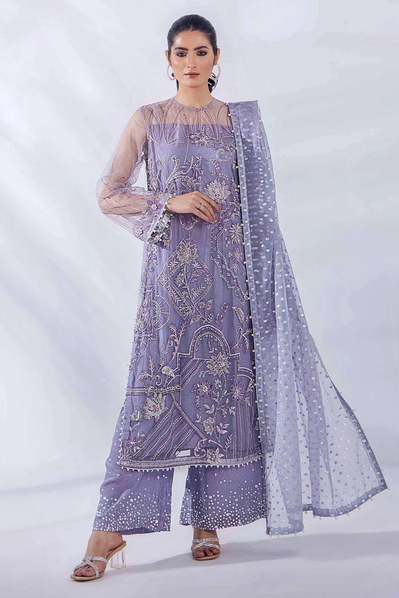 Malook By Shazia Ovais Pret Embroidered Net 4 Piece Suit MLK23D Ayla