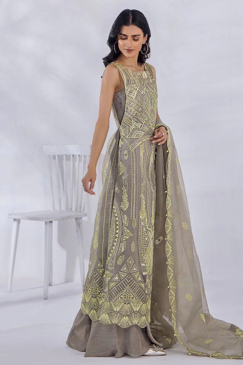 Malook By Shazia Ovais Pret Embroidered Organza 4 Piece Suit MLK23D Eliza