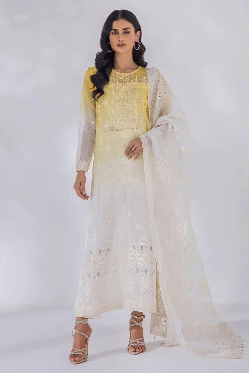 Malook By Shazia Ovais Pret Embroidered Net 4 Piece Suit MLK23D Liana