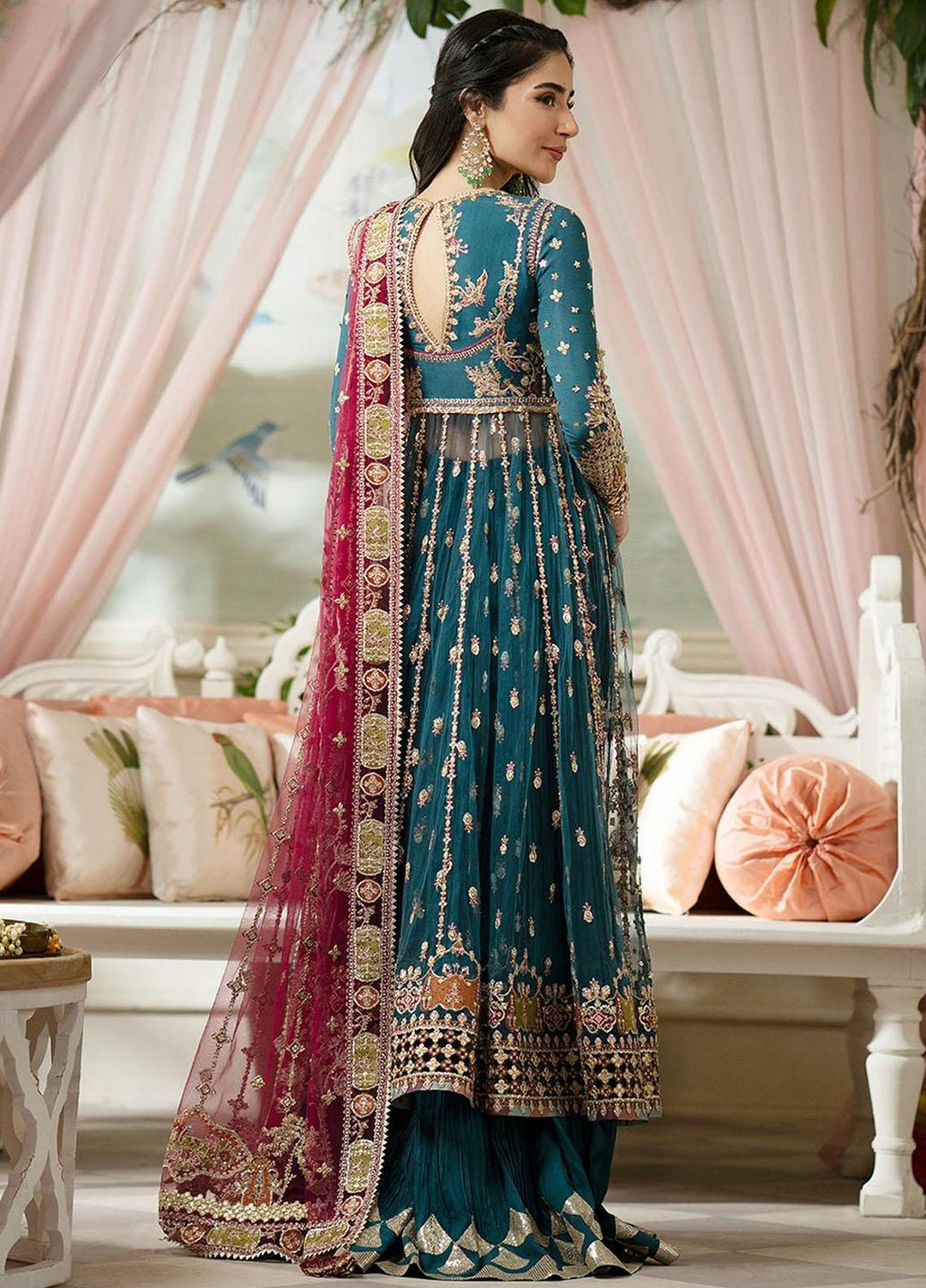 Dilnaaz By Qalamkar Embroidered Raw Silk Suits Unstitched 4 Piece QLM23DZ DN-2 Sabrina - Wedding Collection