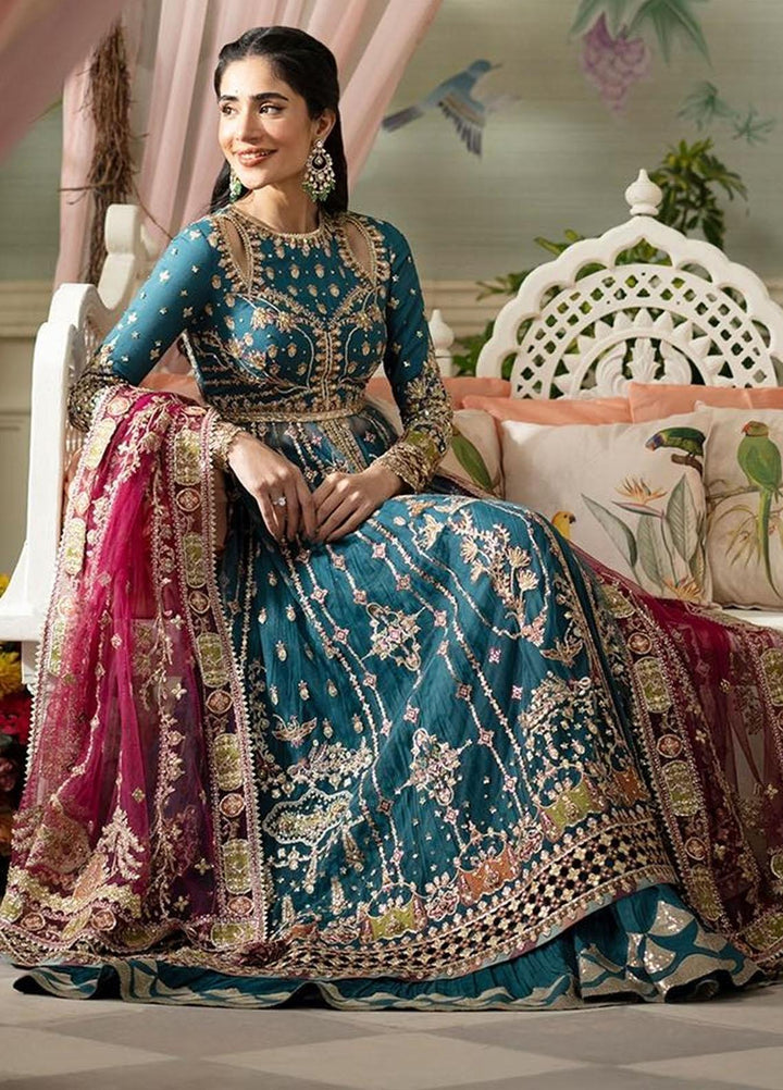 Dilnaaz By Qalamkar Embroidered Raw Silk Suits Unstitched 4 Piece QLM23DZ DN-2 Sabrina - Wedding Collection