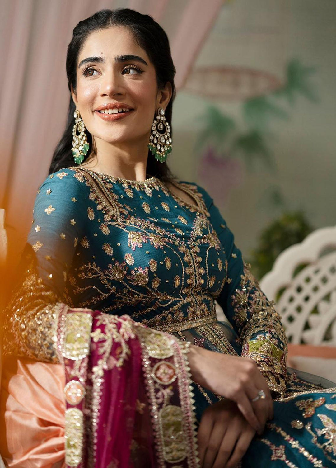 Dilnaaz By Qalamkar Embroidered Raw Silk Suits Unstitched 4 Piece QLM23DZ DN-2 Sabrina - Wedding Collection