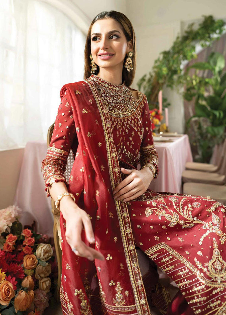 Dilnaaz By Qalamkar Embroidered Raw Silk Suits Unstitched 3 Piece QLM23DZ DN-3 Zaina - Wedding Collection